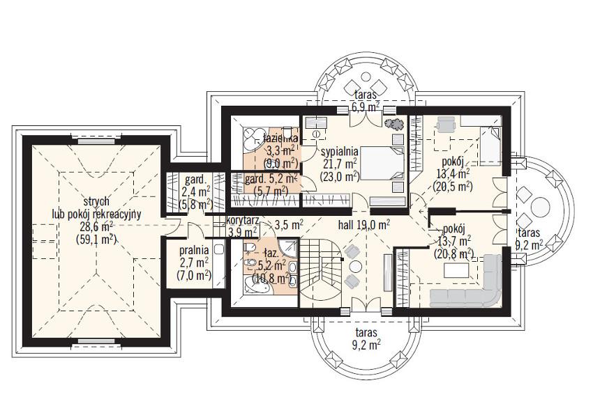 Aneta IV Plan budynku piętro