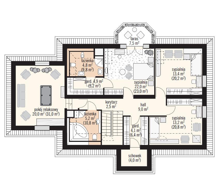 Anna III Plan budynku piętro